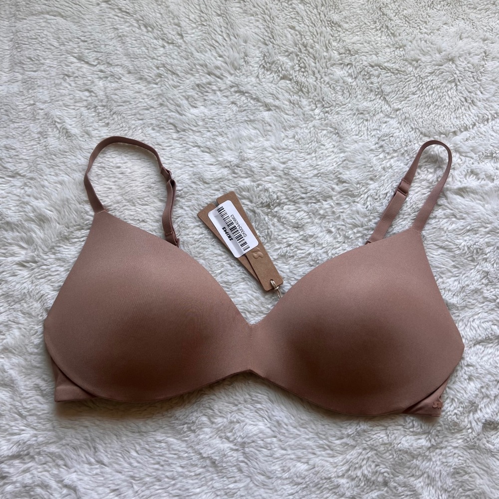 Skims Women's Wireless Form Push Up Plunge Bra Sienna DM-DEM-9539W Size 34C NWT